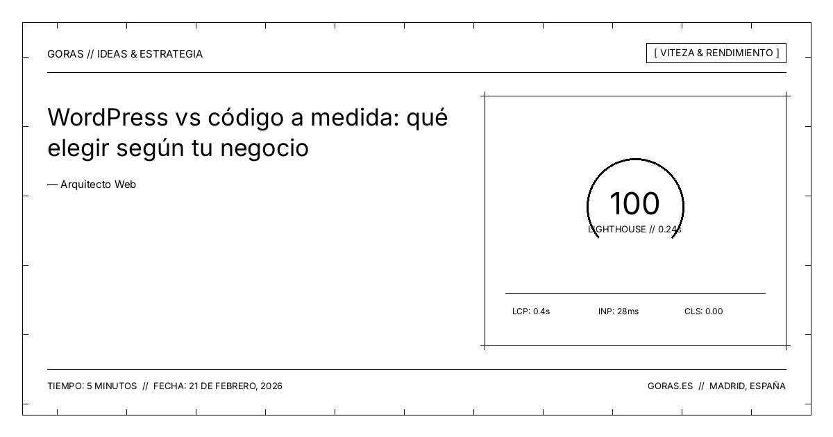 Comparativa WordPress frente a código a medida
